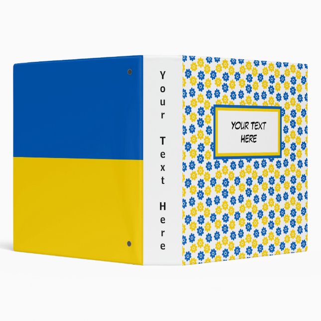 Blue and Yellow Flowers 3 Ring Binder (Background)
