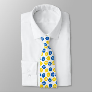 Blue and Yellow Flowers Neck Tie