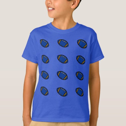 BLUE AND YELLOW FOOTBALLS  T_Shirt