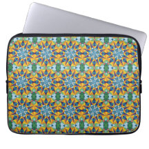 Blue and yellow fractal geometric pattern