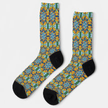 Blue and yellow fractal geometric pattern