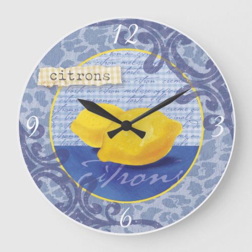 Blue and Yellow French Kitchen Clock