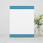 Blue and Yellow Geometric Ethnic Folk art pattern (Standing Front)