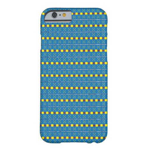 Blue and Yellow Geometric Ethnic Folk art pattern Barely There iPhone 6 Case