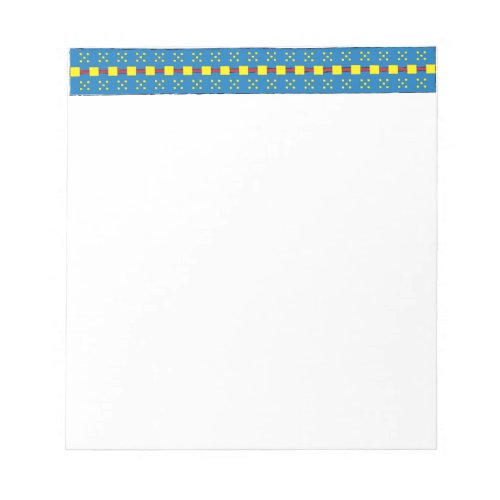 Blue and Yellow Geometric Ethnic Folk art pattern Notepad