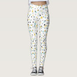Blue and Yellow Geometric Triangles Pattern Leggings<br><div class="desc">Modern,  graphic and unique leggings that feature black,  yellow and blue triangles pattern. Other colors are available.</div>