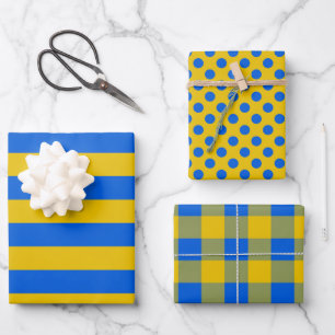 Blue And Yellow Gift Wrapping Paper, Ukraine Flag Wrapping Paper Sheets