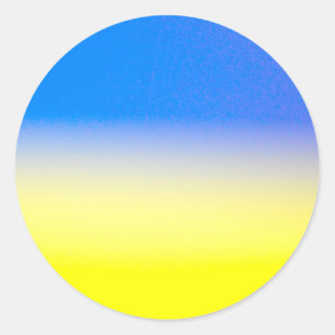 Blue and Yellow Gradient Peace Ukraine Inspiration Classic Round Sticker