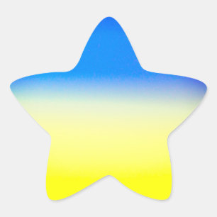 Blue and Yellow Gradient Peace Ukraine Inspiration Star Sticker