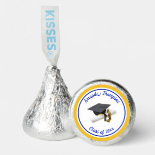 Blue and Yellow Graduation Cap and Tassel Hershey®'s Kisses®