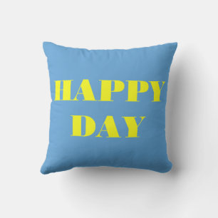 Blue And Yellow Happy Day Throw Pillow