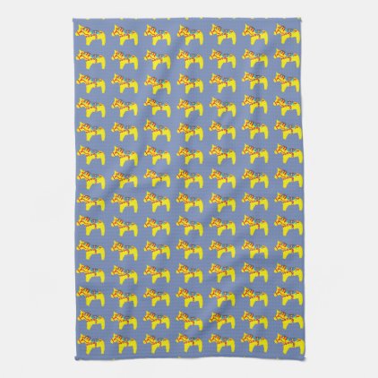 Blue and Yellow Horses Kitchen Towel