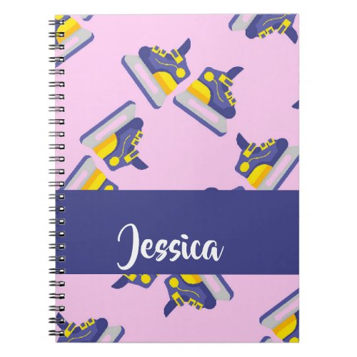 Blue and yellow ice skating shoes notebook