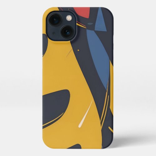 Blue and yellow iPhone 13 Slim Fit Case Glossy iPhone 13 Case