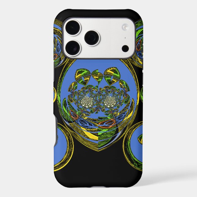 Blue and Yellow Kaleidoscope Art Print Case-Mate iPhone Case (Back)