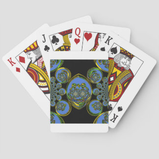 Blue and Yellow Kaleidoscope Art Print Poker Cards