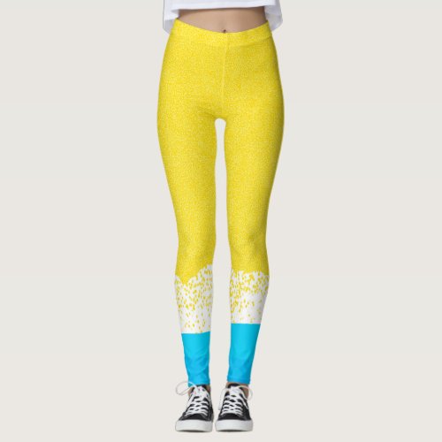 BLUE and YELLOW  _  Leggings