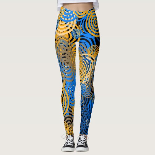 BLUE and YELLOW   _  Leggings