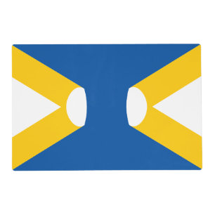 Blue and Yellow Letter X Monogram Placemat