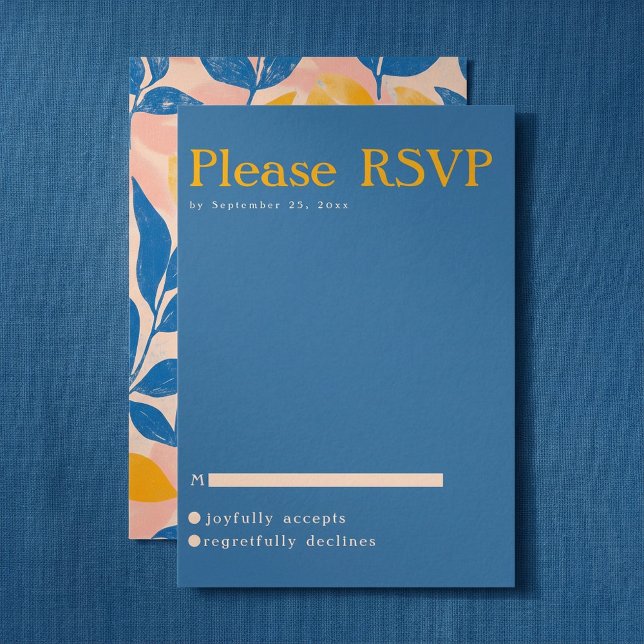 Blue and Yellow Lithograph Style Wedding response (Blue and Yellow Lithograph Style Wedding response)