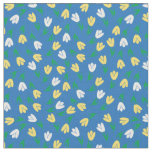 Blue and yellow little tulips pattern - collection fabric