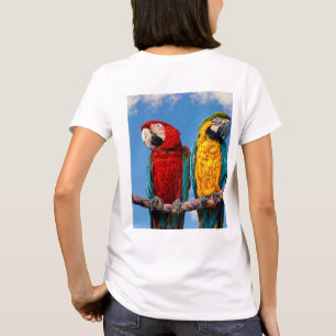Blue and yellow macaw and a Scarlet macaw T-Shirt