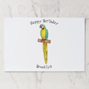 Blue-and-yellow macaw bird cartoon illustration  paper pad