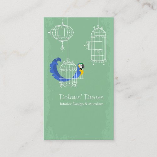 Blue-and-yellow Macaw Business Card Templates