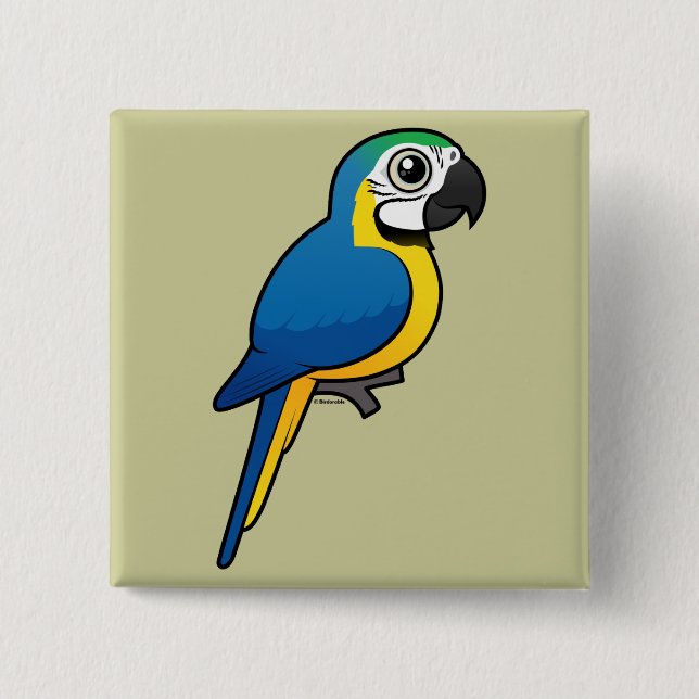 Blue-and-yellow Macaw Button (Front)