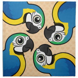Blue-and-yellow Macaw Cloth Napkins (set of 4) dinner 20