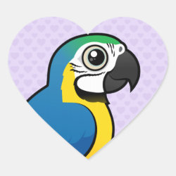 Blue-and-yellow Macaw Heart Sticker