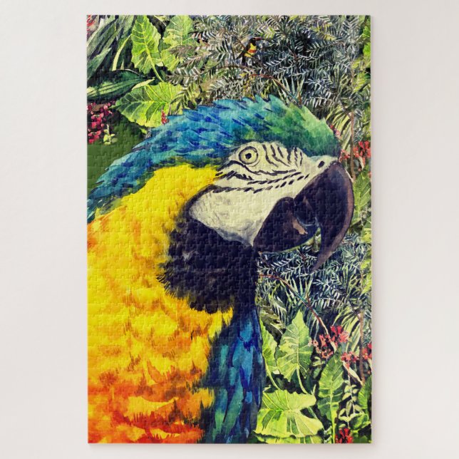 Blue and yellow macaw jigsaw puzzle (Vertical)