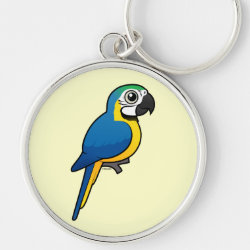 Blue-and-yellow Macaw Premium Round Keychain