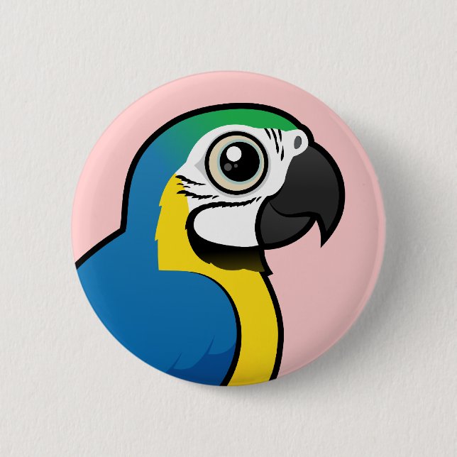 Blue-and-yellow Macaw Pinback Button (Front)