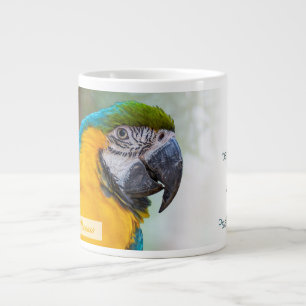 Blue-and-Yellow Macaw Psalm 145:9 KJV Giant Coffee Mug