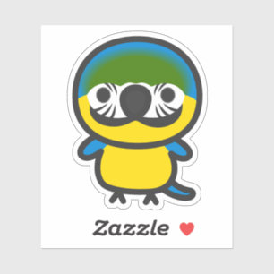 Blue-and-yellow macaw sticker