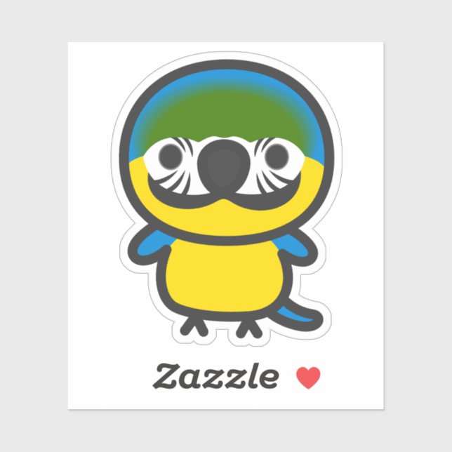 Blue-and-yellow macaw sticker (Sheet)