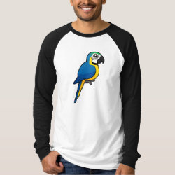 Blue-and-yellow Macaw Men's Canvas Long Sleeve Raglan T-Shirt