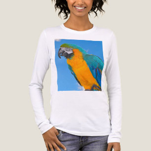 Blue and yellow macaw Tri-Blend shirt