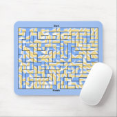 Blue and Yellow Maze Mouse Pad (With Mouse)