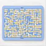 Blue and Yellow Maze Mouse Pad