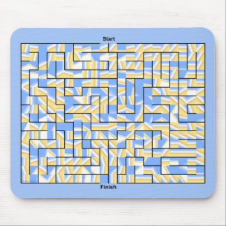 Blue and Yellow Maze Mouse Pad