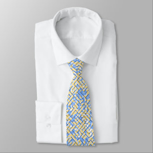 Blue and Yellow Maze Neck Tie