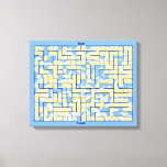 Blue and Yellow Maze Puzzle Canvas Print