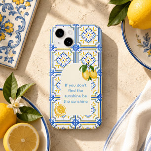Blue and yellow Mediterranean Pattern iPhone Case
