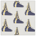 Blue and Yellow Megaphones Cheer Fabric