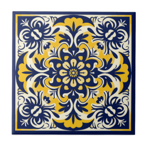 Blue and yellow Mexican Tile - # 2