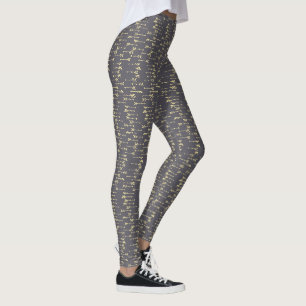 blue and yellow minimalist boho arrow pattern leggings