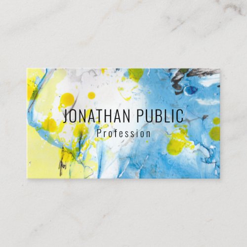 Blue And Yellow Modern Abstract Elegant Template Business Card