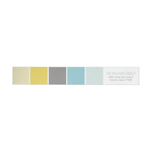 Blue and Yellow Modern Color Blocks Wrap Around Label